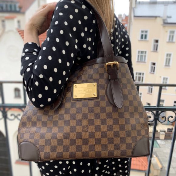 100% Authentic Louis Vuitton Hampstead MM Damier Ebene Tote Bag